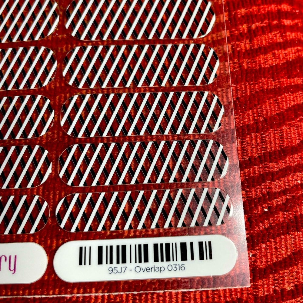 Jamberry Overlap Clear with black & white stripes Nail Wraps